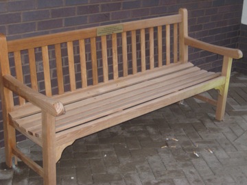 The bench outside the new Education Lecture Building