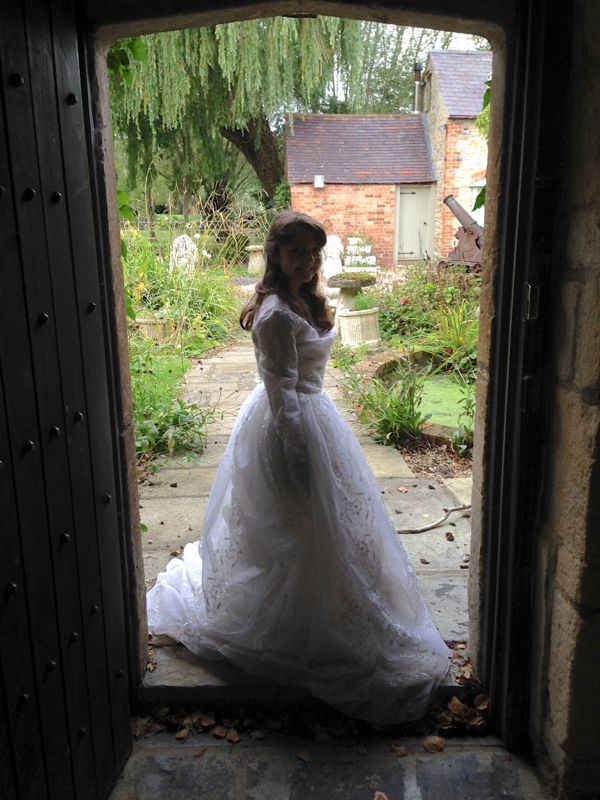 Emily in Sue's wedding dress