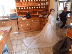 Emily in Sue's wedding dress