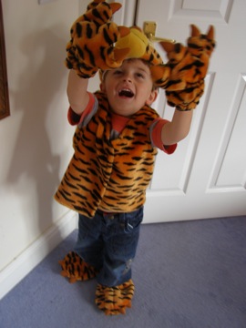 in his Tiger outfit