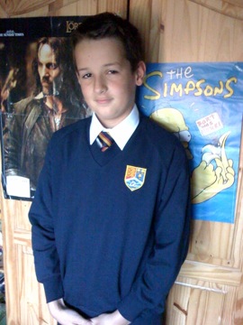 Up in Chester, grandson Lawrence is ready for his first day at secondary school