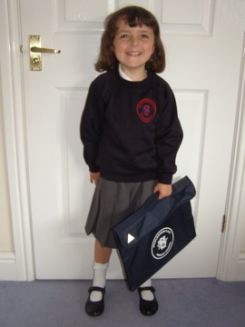An e-mail from son Nic, his daughter Emily is ready for her first day at school tomorrow