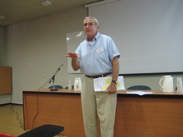 Ted Eisenberg introduces the conference at Haifa