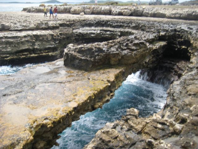 A land bridge carved out by the sea