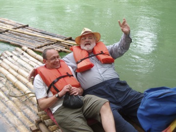 Prof & The Lad on a raft