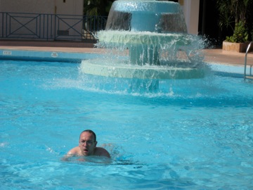 Then Chris swims too.